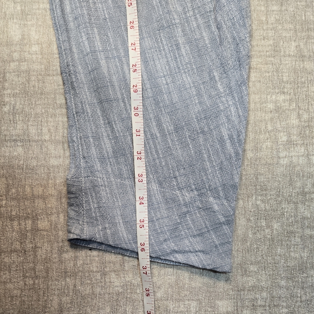Light Blue Free People Paper Bag Linen Blend Pants Size M - Picture 8 of 12